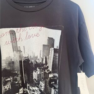 Z Supply Charcoal Cityscape Graphic Tee